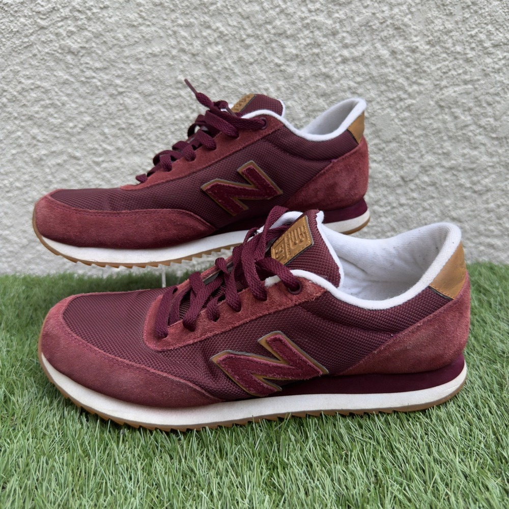 New Balance 501 Ripple Sole Burgundy Tan Gum Sneakers MZ501AAB Mens Size 10.5 US